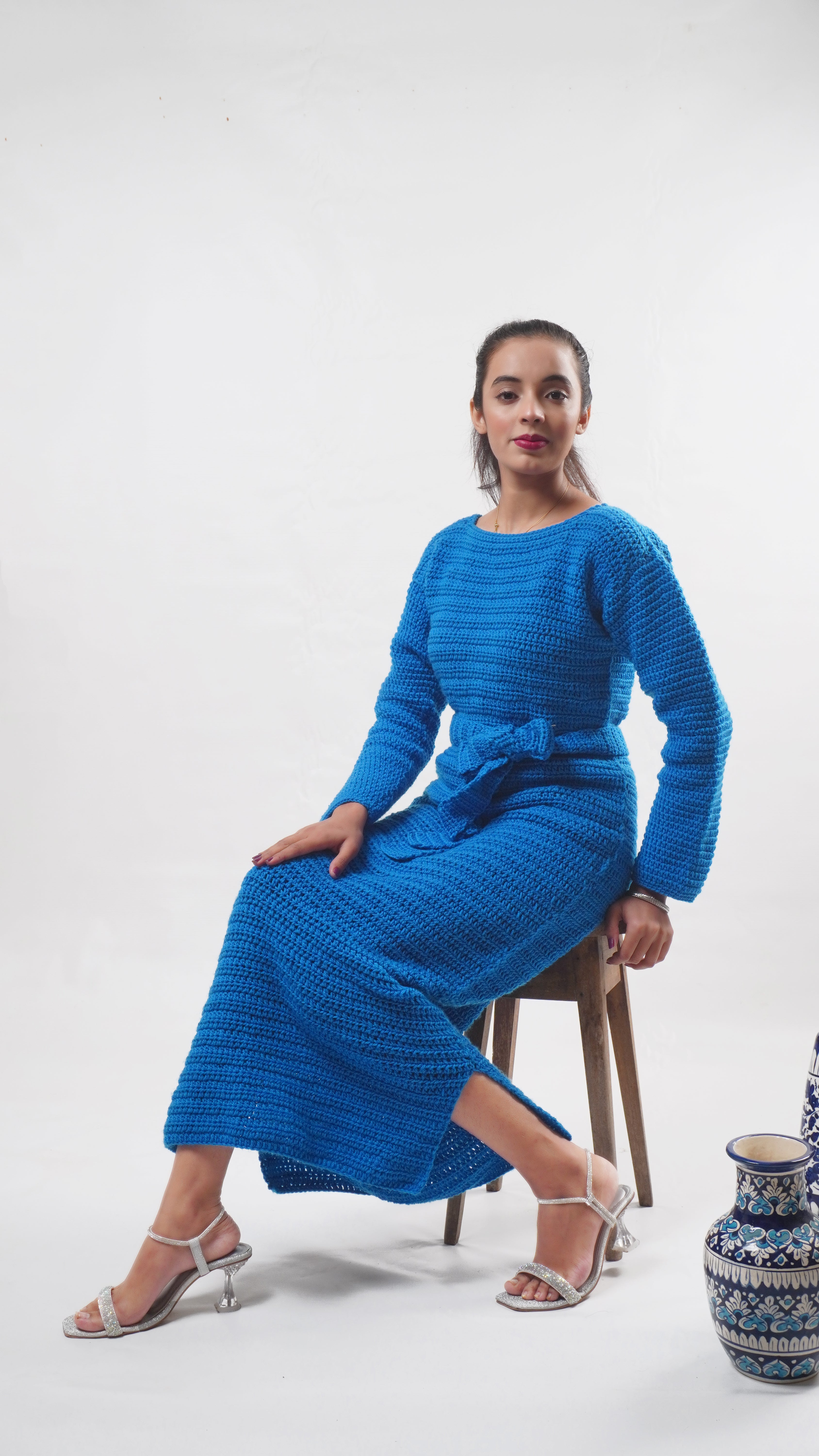 Azure Tie Knit Dress